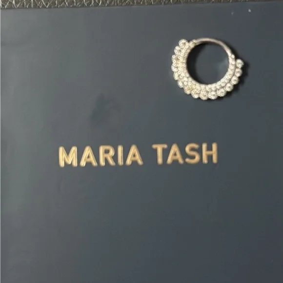 Maria Tash Silver Embellished Hoop Earring septum or earring  Maria Tash Silver Embellished Hoop Earring septum or earring main image 0